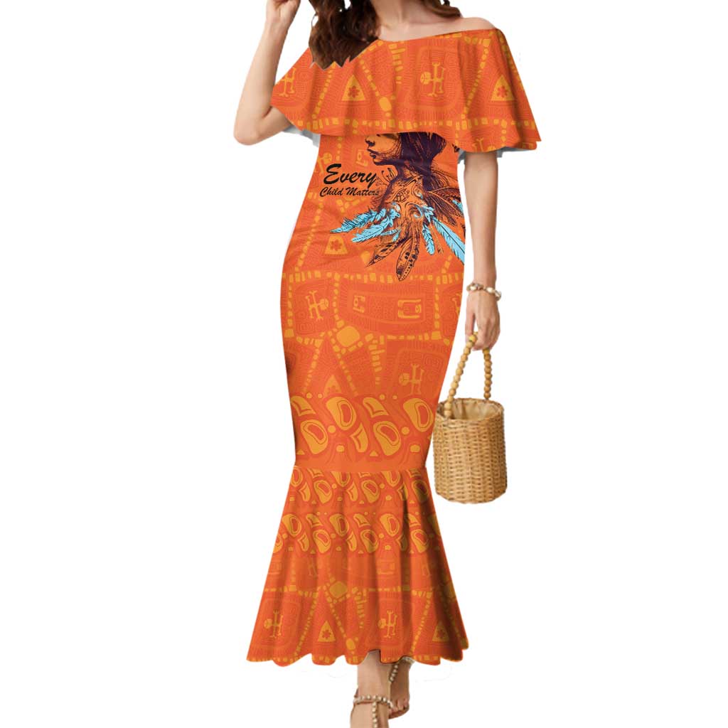 Awareness for Indigenous Orange Day Mermaid Dress Canadian Indigenous Art - Wonder Print Shop
