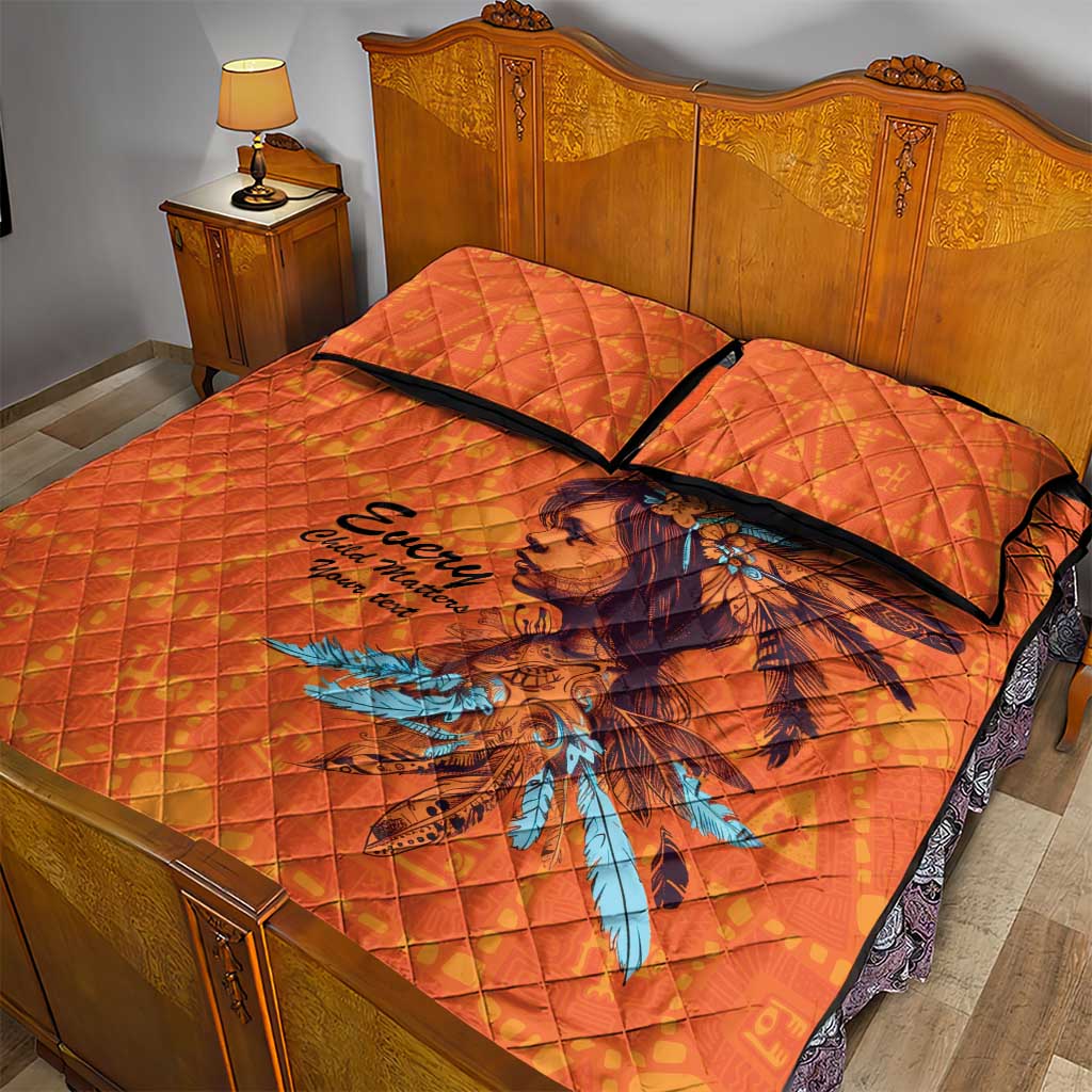 Awareness for Indigenous Orange Day Quilt Bed Set Canadian Indigenous Art - Wonder Print Shop