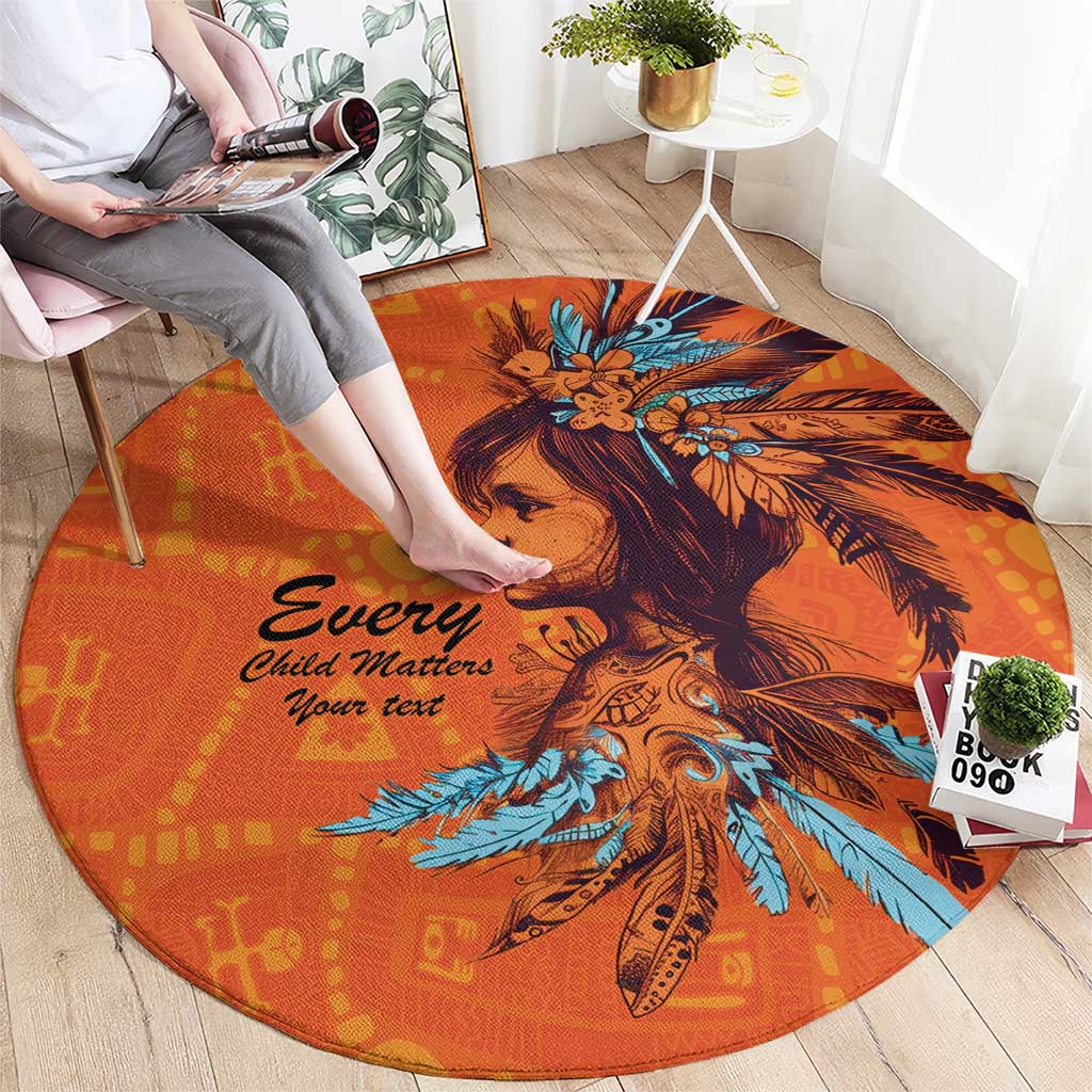Awareness for Indigenous Orange Day Round Carpet Canadian Indigenous Art - Wonder Print Shop