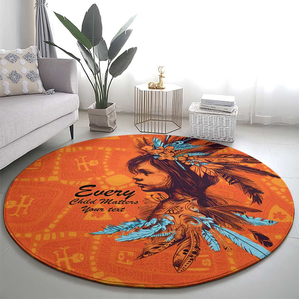 Awareness for Indigenous Orange Day Round Carpet Canadian Indigenous Art - Wonder Print Shop
