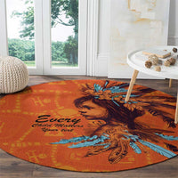 Awareness for Indigenous Orange Day Round Carpet Canadian Indigenous Art - Wonder Print Shop