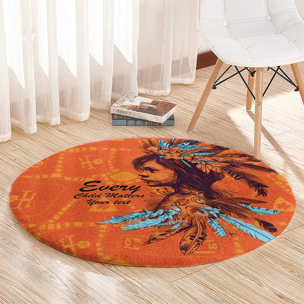Awareness for Indigenous Orange Day Round Carpet Canadian Indigenous Art - Wonder Print Shop