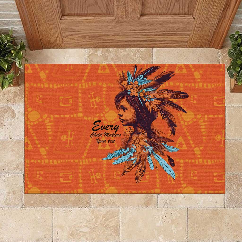 Awareness for Indigenous Orange Day Rubber Doormat Canadian Indigenous Art - Wonder Print Shop