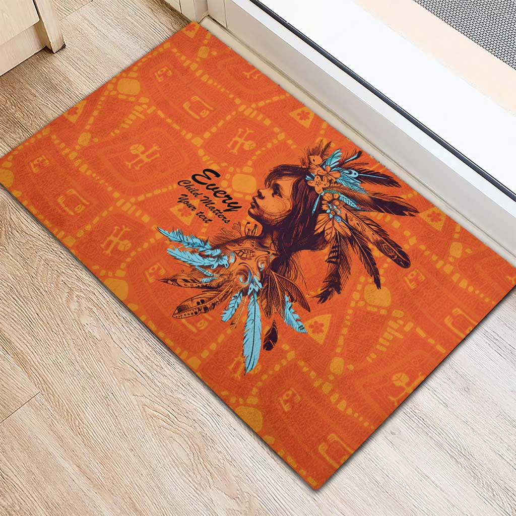 Awareness for Indigenous Orange Day Rubber Doormat Canadian Indigenous Art - Wonder Print Shop