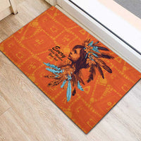 Awareness for Indigenous Orange Day Rubber Doormat Canadian Indigenous Art - Wonder Print Shop