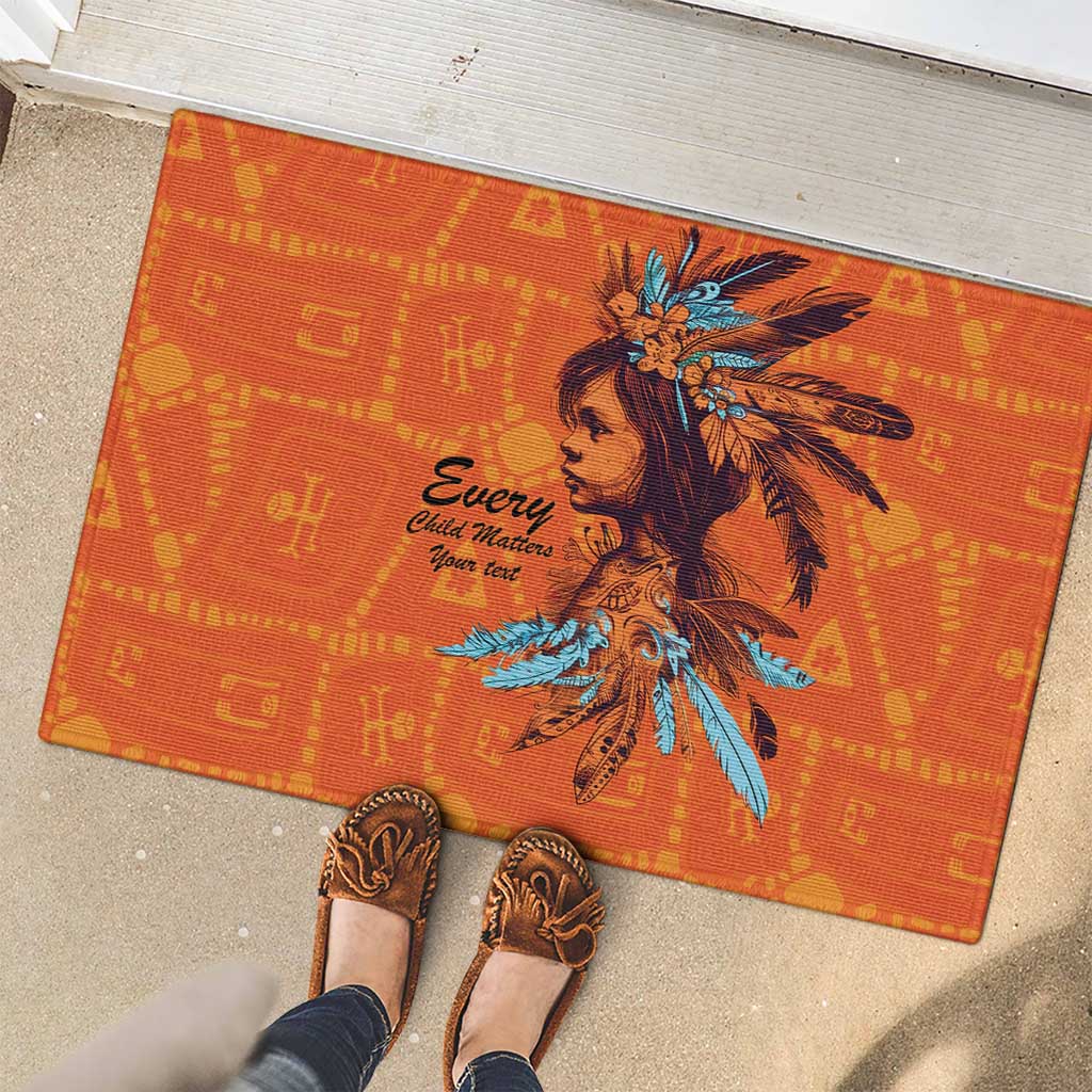 Awareness for Indigenous Orange Day Rubber Doormat Canadian Indigenous Art - Wonder Print Shop