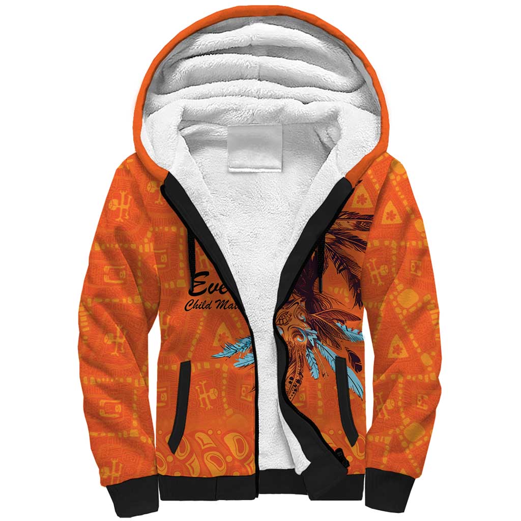 Awareness for Indigenous Orange Day Sherpa Hoodie Canadian Indigenous Art - Wonder Print Shop