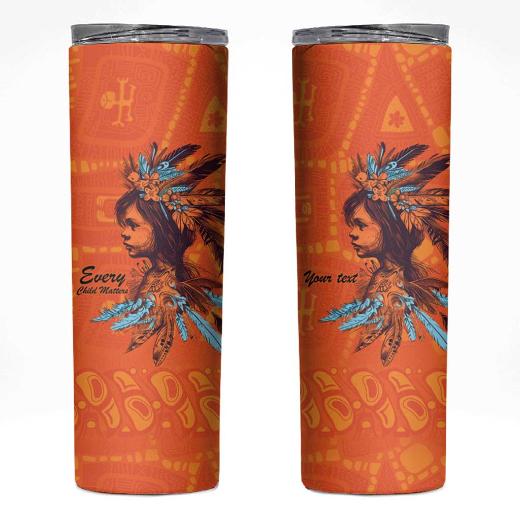 Awareness for Indigenous Orange Day Skinny Tumbler Canadian Indigenous Art - Wonder Print Shop