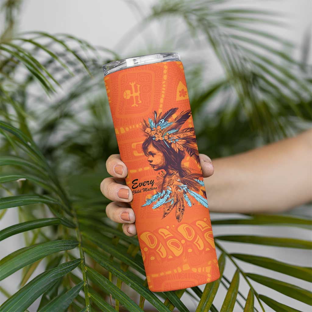 Awareness for Indigenous Orange Day Skinny Tumbler Canadian Indigenous Art - Wonder Print Shop