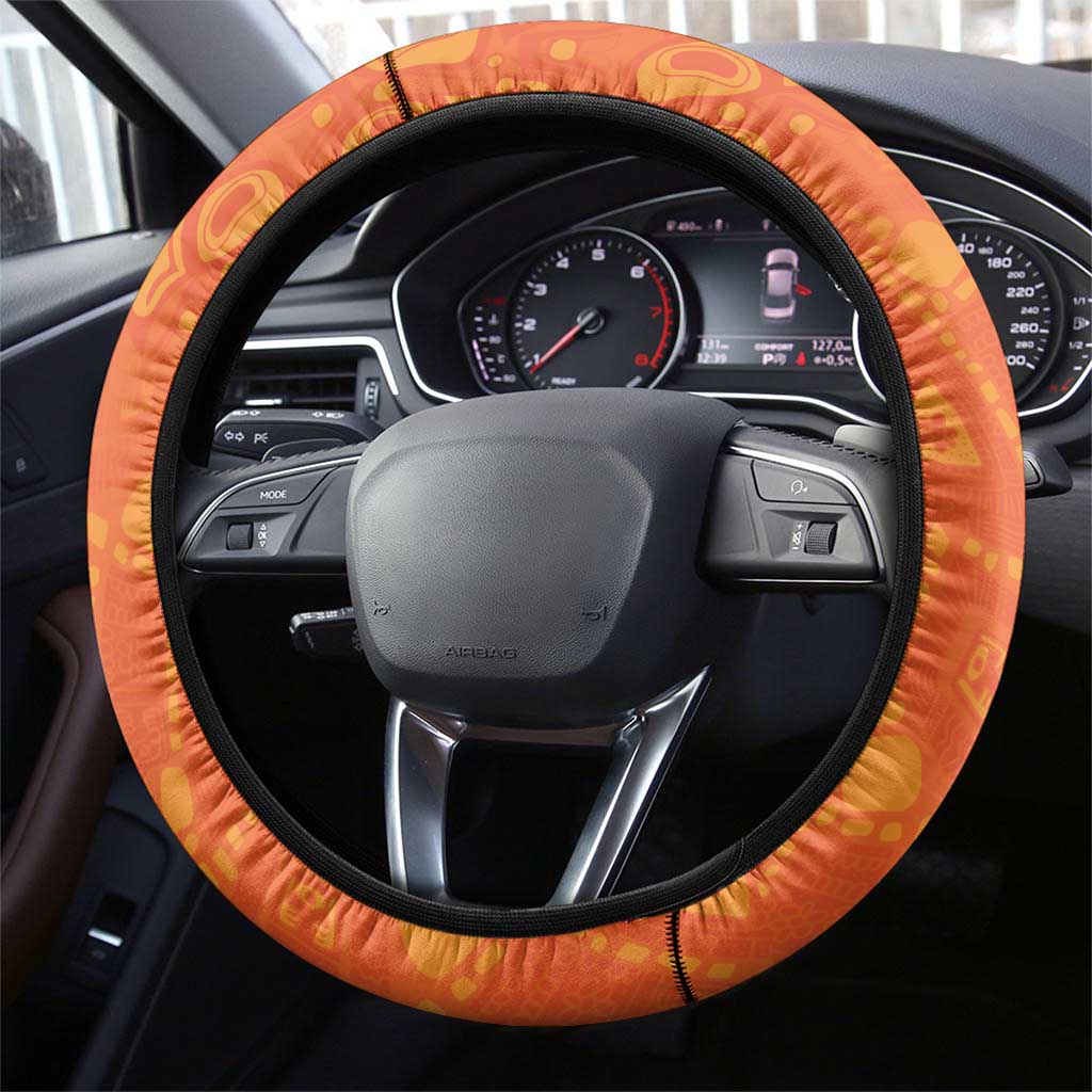 Awareness for Indigenous Orange Day Steering Wheel Cover Canadian Indigenous Art - Wonder Print Shop