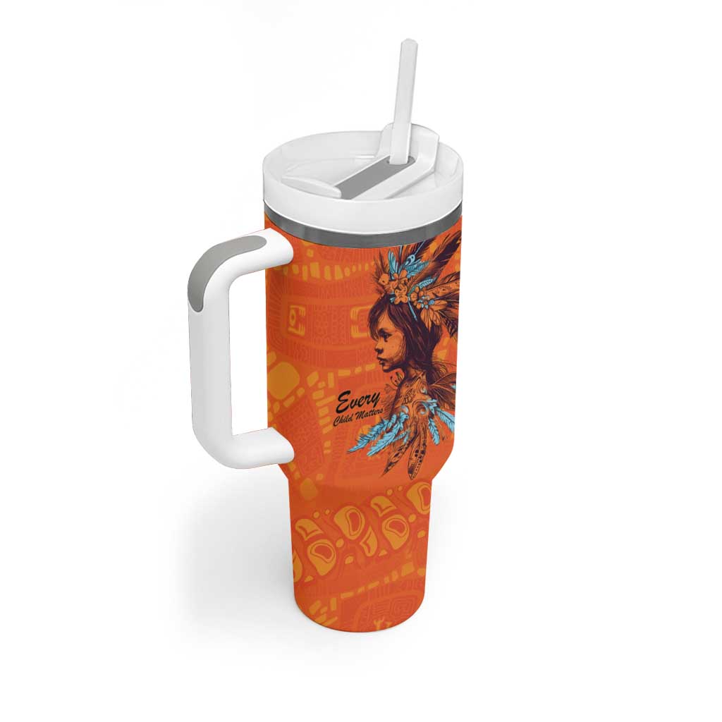 Awareness for Indigenous Orange Day Tumbler With Handle Canadian Indigenous Art - Wonder Print Shop