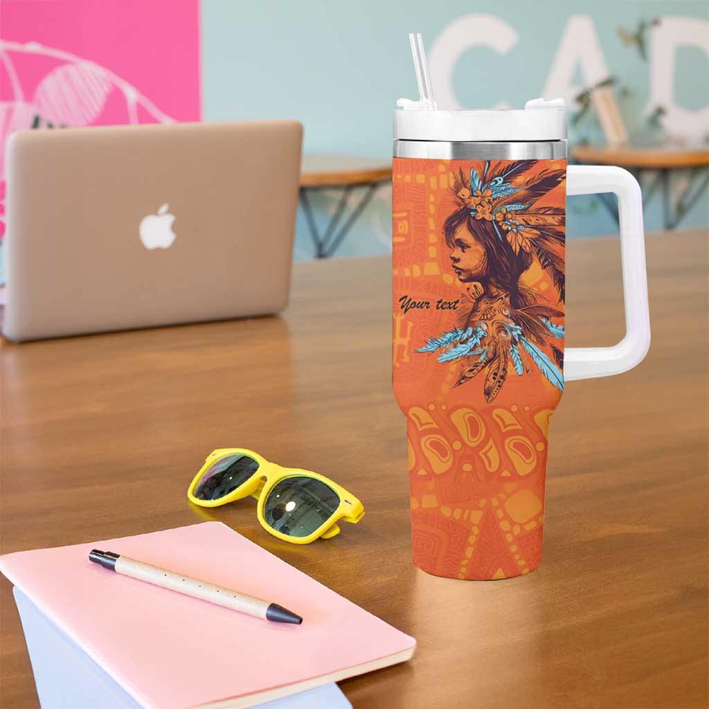 Awareness for Indigenous Orange Day Tumbler With Handle Canadian Indigenous Art - Wonder Print Shop