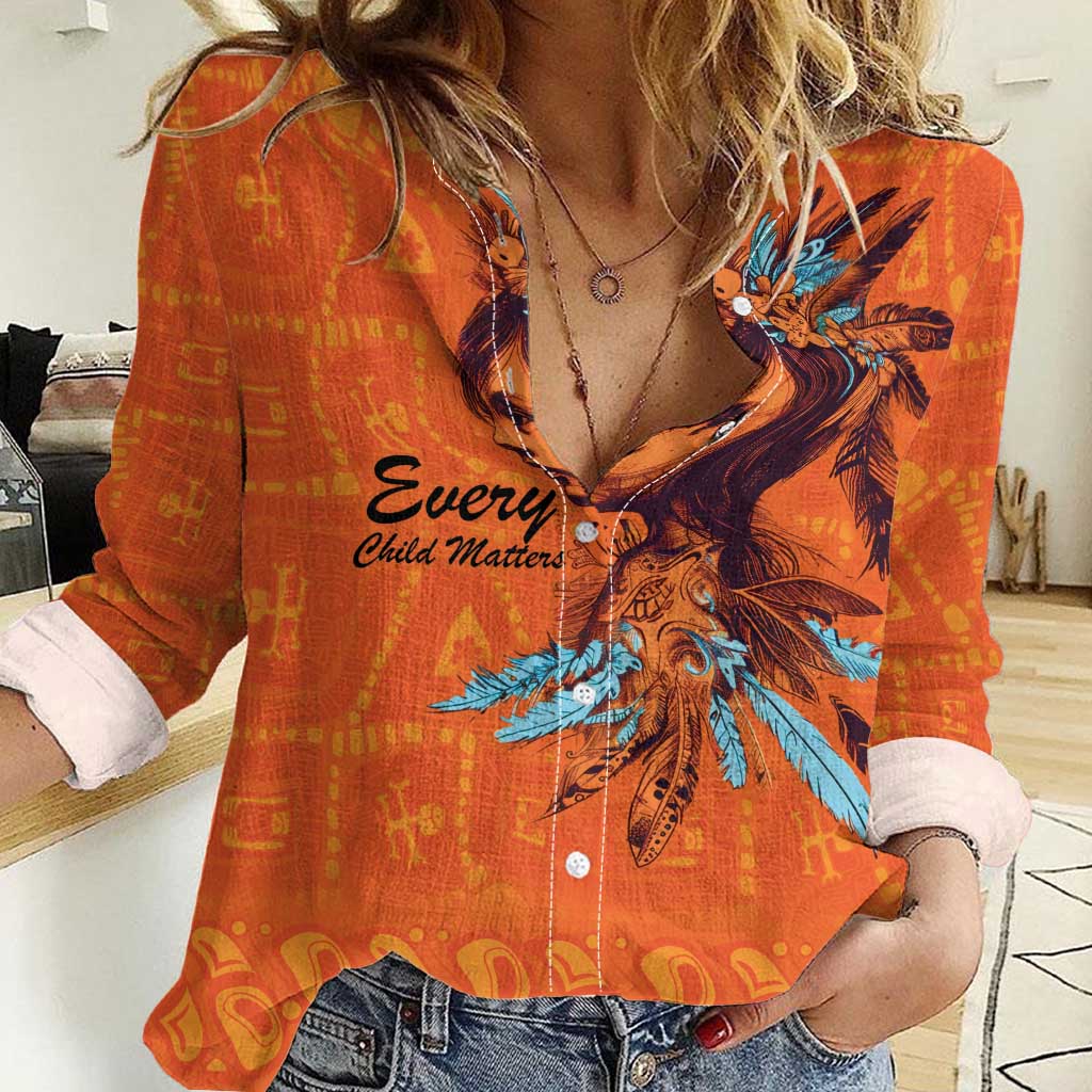 Awareness for Indigenous Orange Day Women Casual Shirt Canadian Indigenous Art - Wonder Print Shop