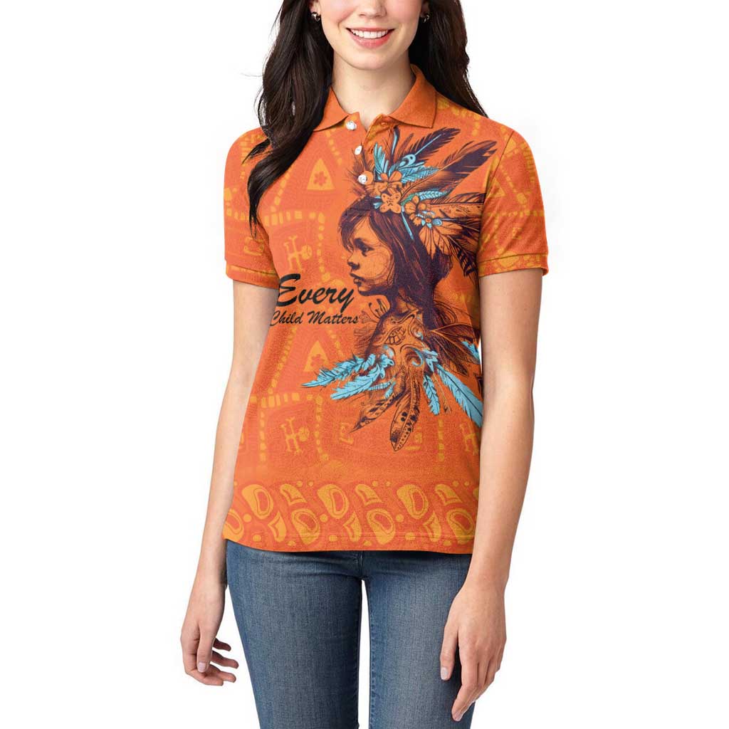 Awareness for Indigenous Orange Day Women Polo Shirt Canadian Indigenous Art - Wonder Print Shop