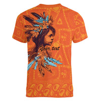 Awareness for Indigenous Orange Day Women V-Neck T-Shirt Canadian Indigenous Art - Wonder Print Shop