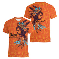 Awareness for Indigenous Orange Day Women V-Neck T-Shirt Canadian Indigenous Art - Wonder Print Shop