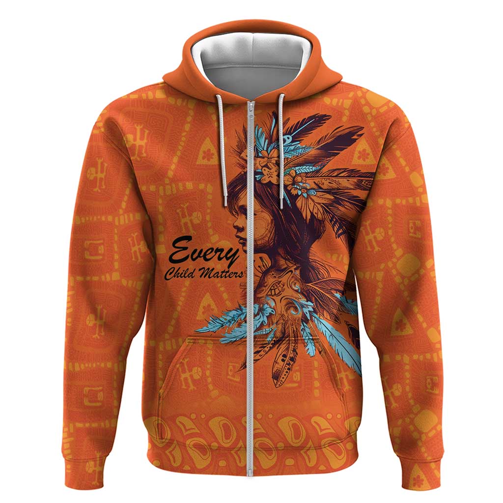 Awareness for Indigenous Orange Day Zip Hoodie Canadian Indigenous Art - Wonder Print Shop