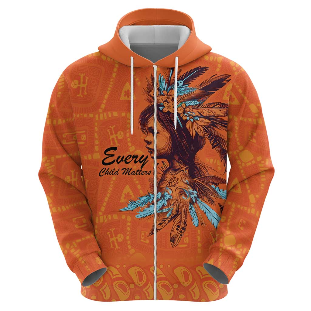 Awareness for Indigenous Orange Day Zip Hoodie Canadian Indigenous Art - Wonder Print Shop