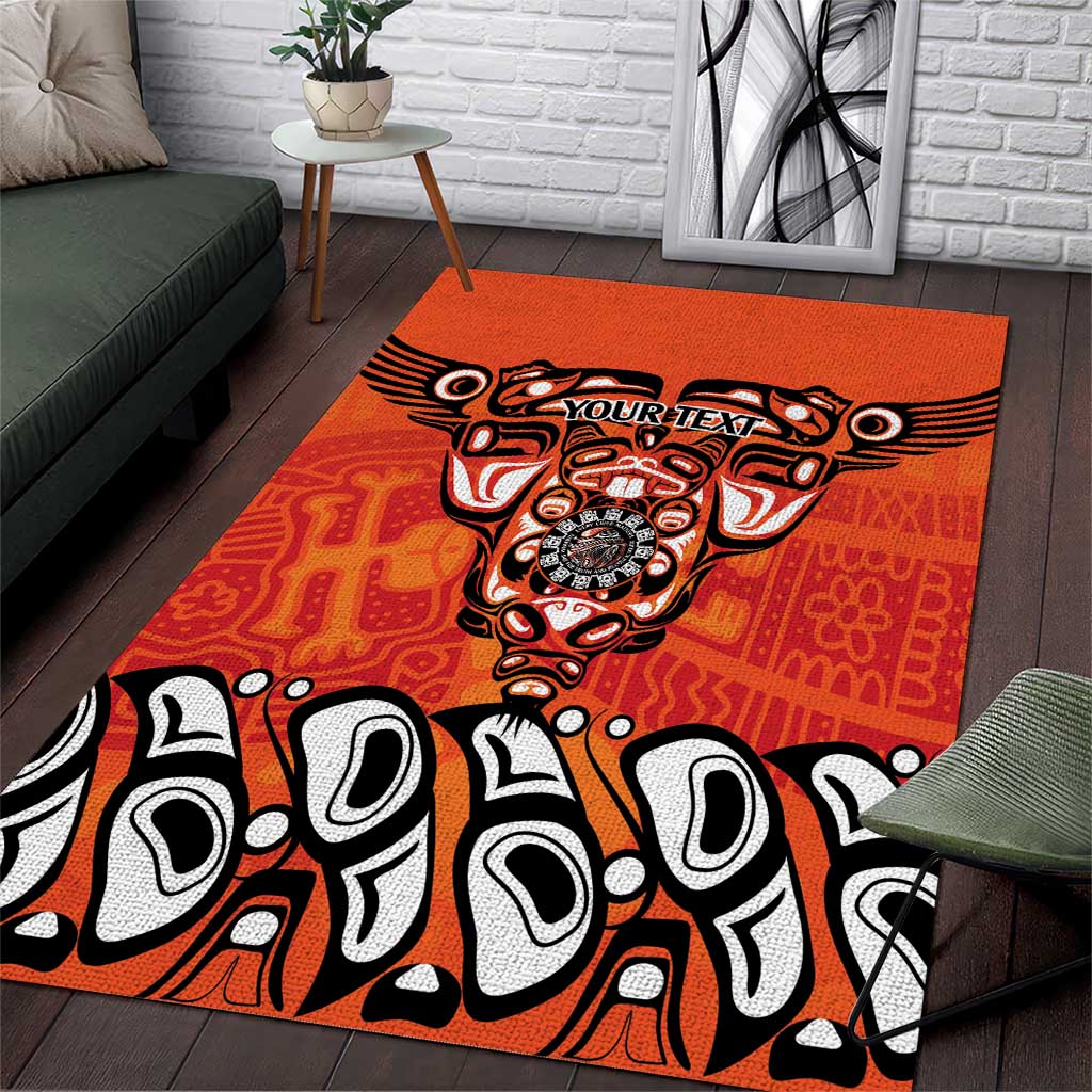 Awareness for Indigenous Orange Day Area Rug Haida Spirit Animals - Wonder Print Shop