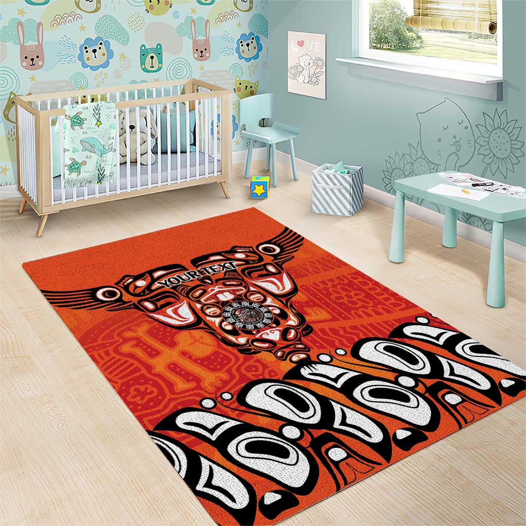 Awareness for Indigenous Orange Day Area Rug Haida Spirit Animals - Wonder Print Shop