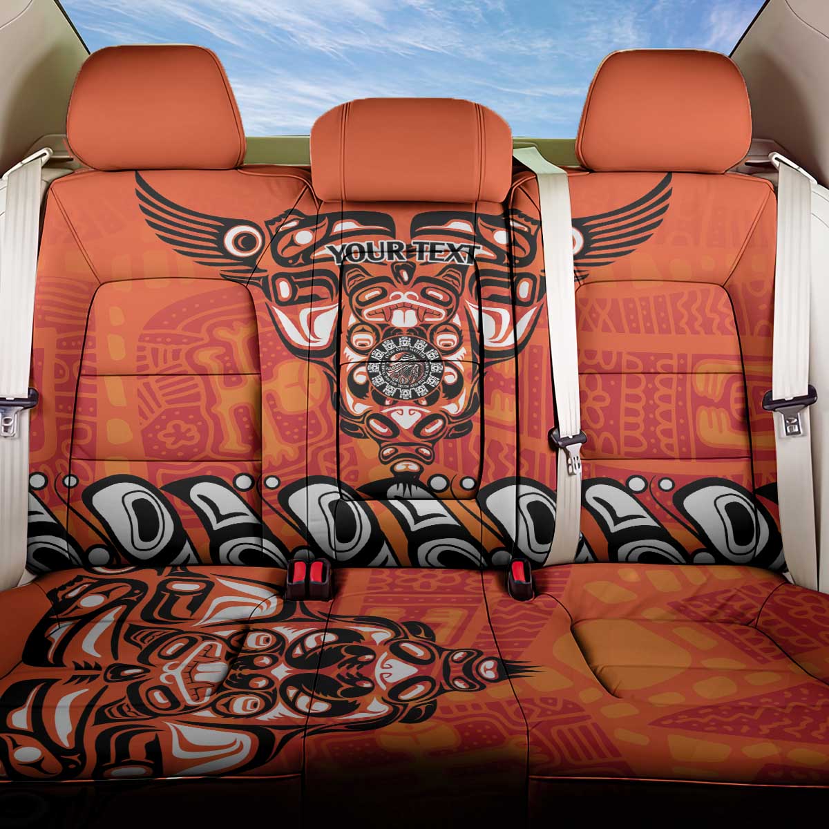 Awareness for Indigenous Orange Day Back Car Seat Cover Haida Spirit Animals - Wonder Print Shop