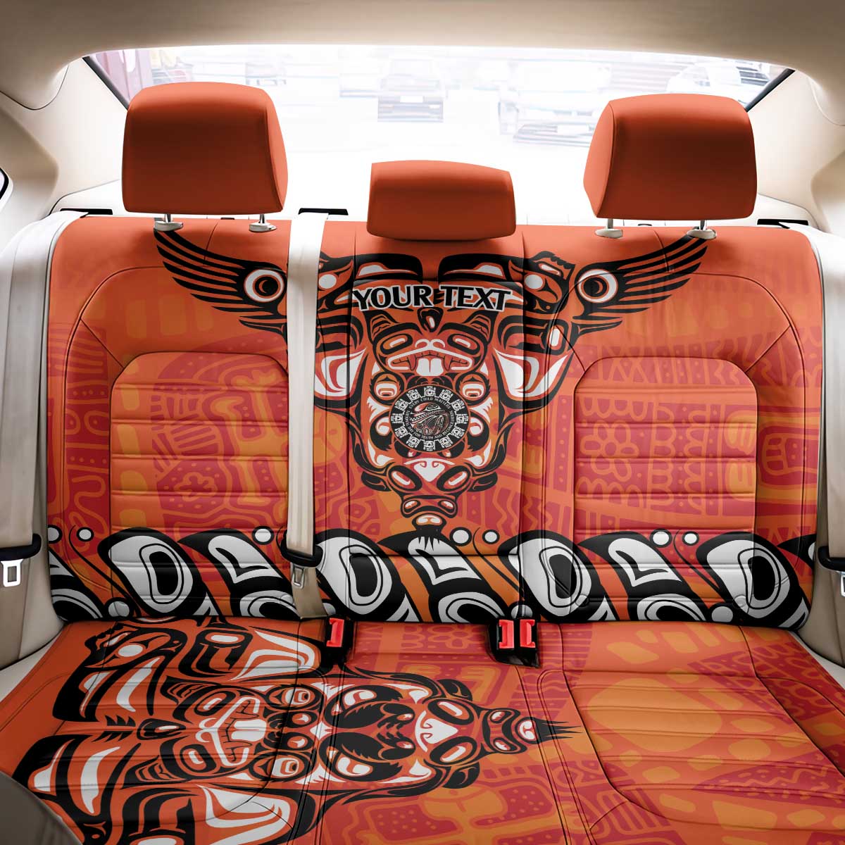 Awareness for Indigenous Orange Day Back Car Seat Cover Haida Spirit Animals - Wonder Print Shop