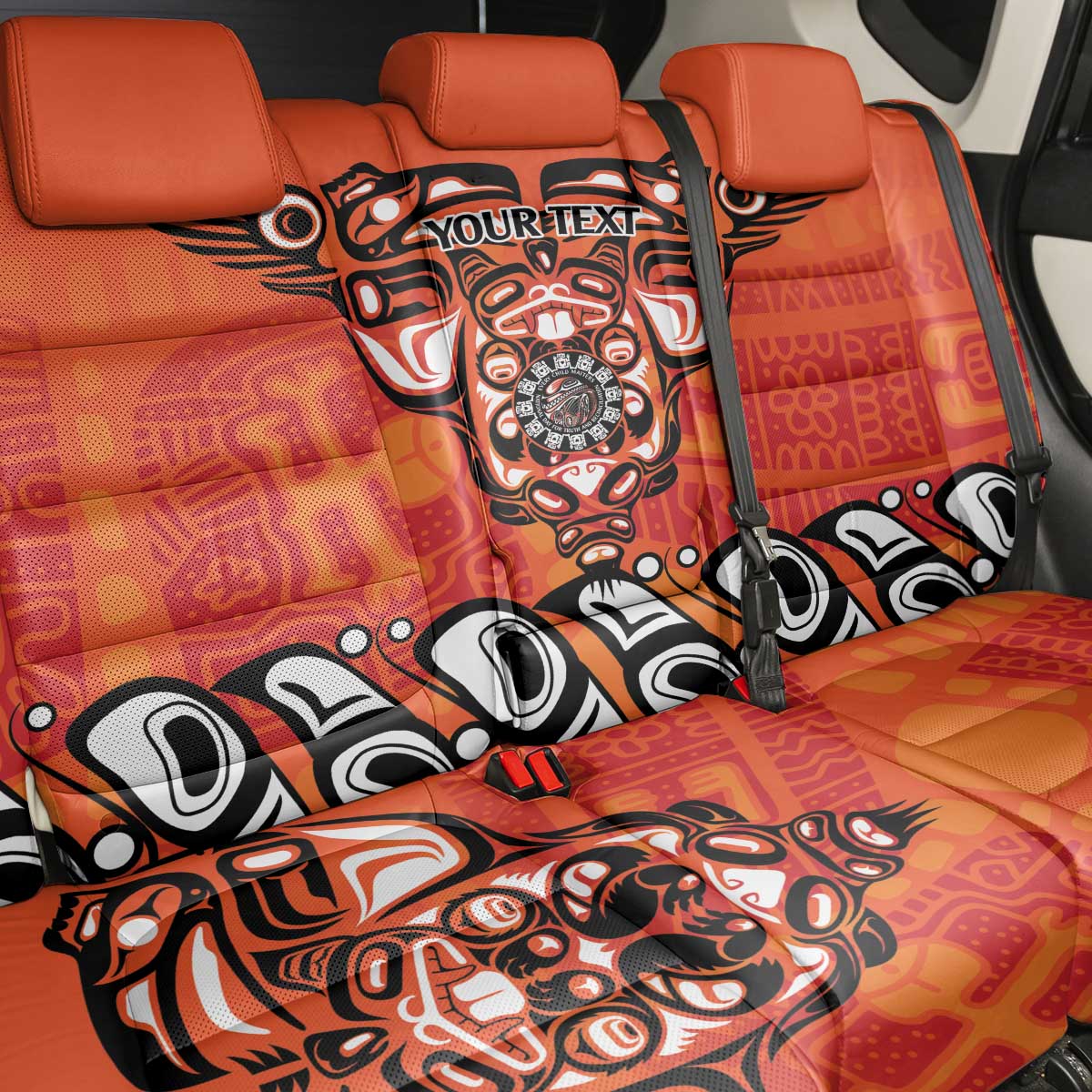 Awareness for Indigenous Orange Day Back Car Seat Cover Haida Spirit Animals - Wonder Print Shop