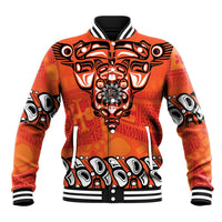 Awareness for Indigenous Orange Day Baseball Jacket Haida Spirit Animals - Wonder Print Shop