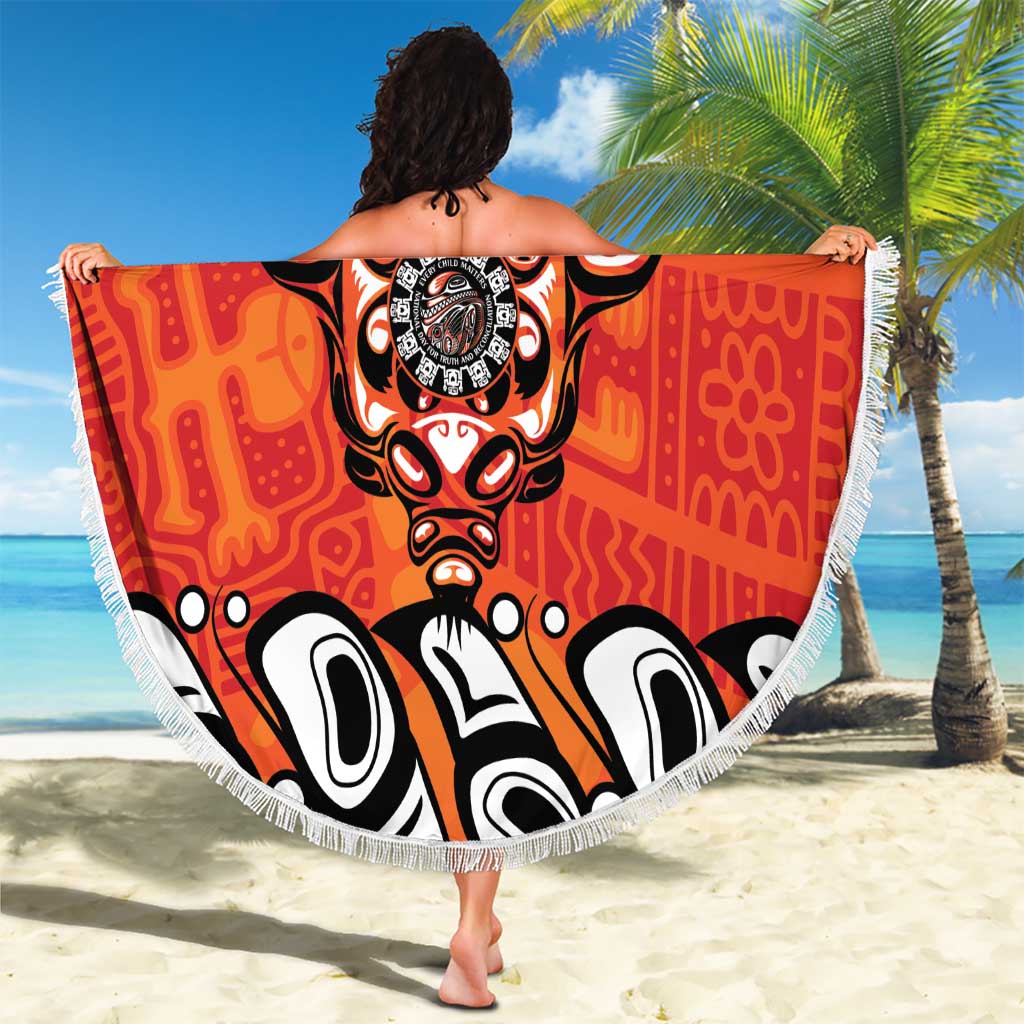 Awareness for Indigenous Orange Day Beach Blanket Haida Spirit Animals - Wonder Print Shop