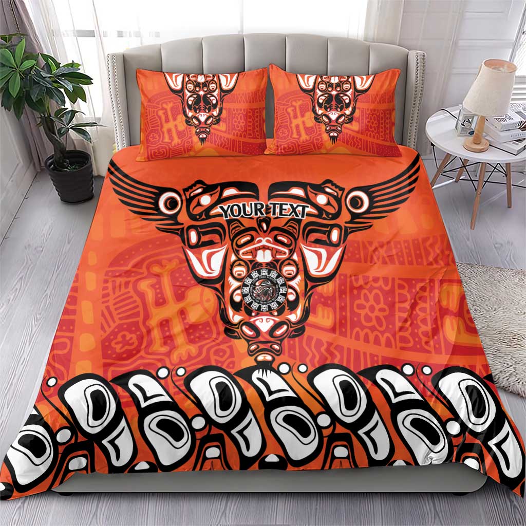 Awareness for Indigenous Orange Day Bedding Set Haida Spirit Animals - Wonder Print Shop