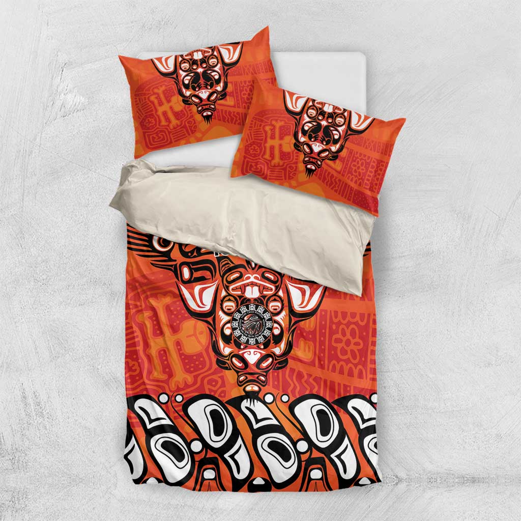 Awareness for Indigenous Orange Day Bedding Set Haida Spirit Animals - Wonder Print Shop
