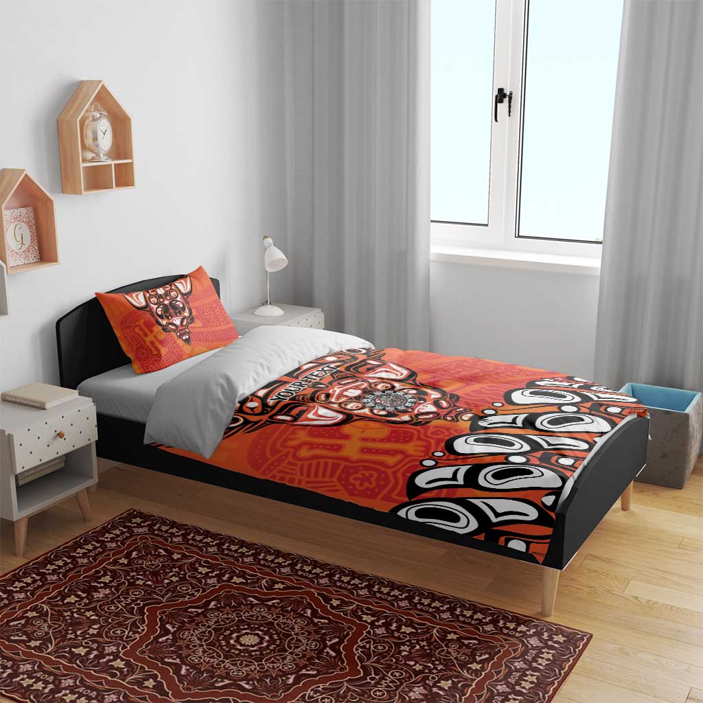 Awareness for Indigenous Orange Day Bedding Set Haida Spirit Animals - Wonder Print Shop
