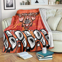 Awareness for Indigenous Orange Day Blanket Haida Spirit Animals - Wonder Print Shop
