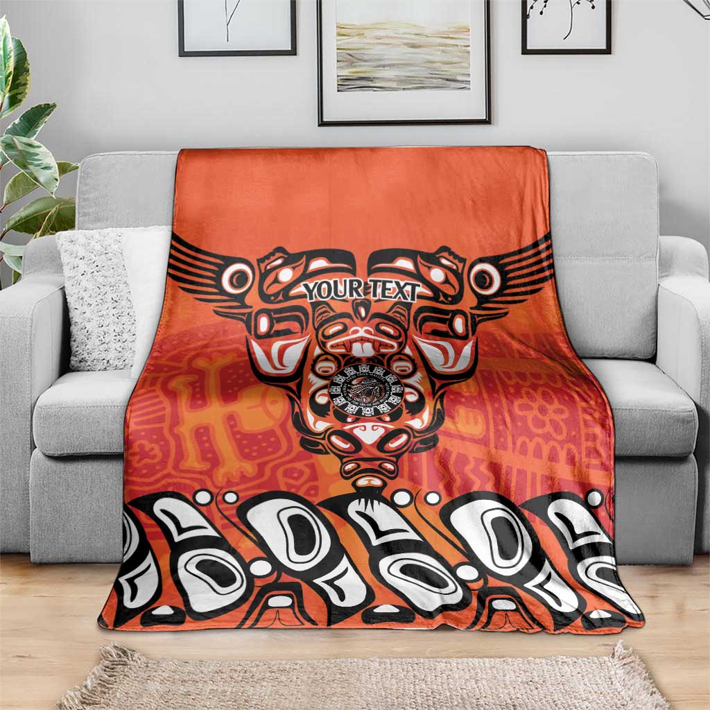 Awareness for Indigenous Orange Day Blanket Haida Spirit Animals - Wonder Print Shop