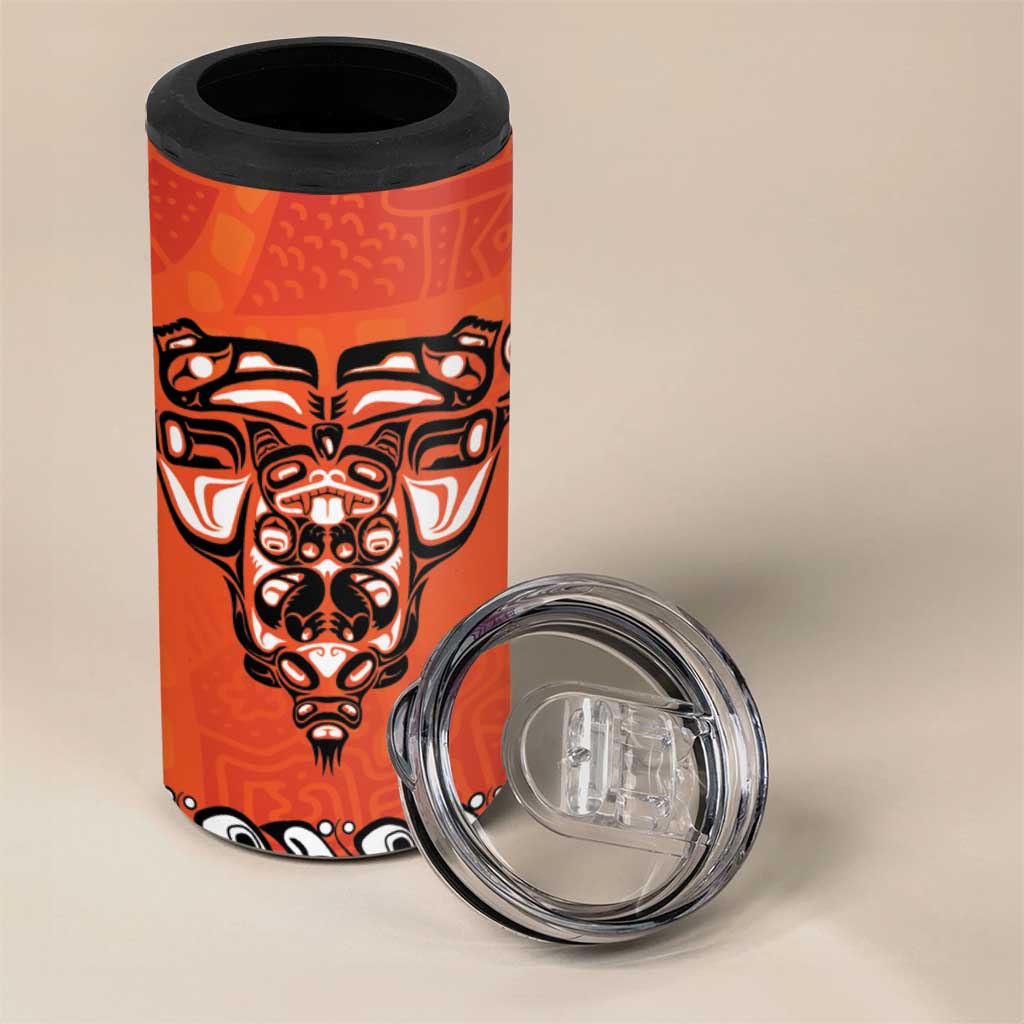 Awareness for Indigenous Orange Day 4 in 1 Can Cooler Tumbler Haida Spirit Animals - Wonder Print Shop
