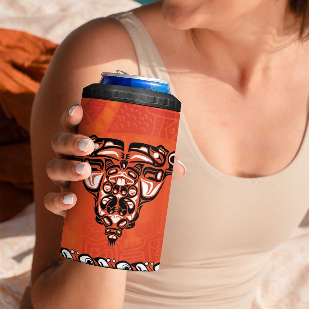 Awareness for Indigenous Orange Day 4 in 1 Can Cooler Tumbler Haida Spirit Animals - Wonder Print Shop