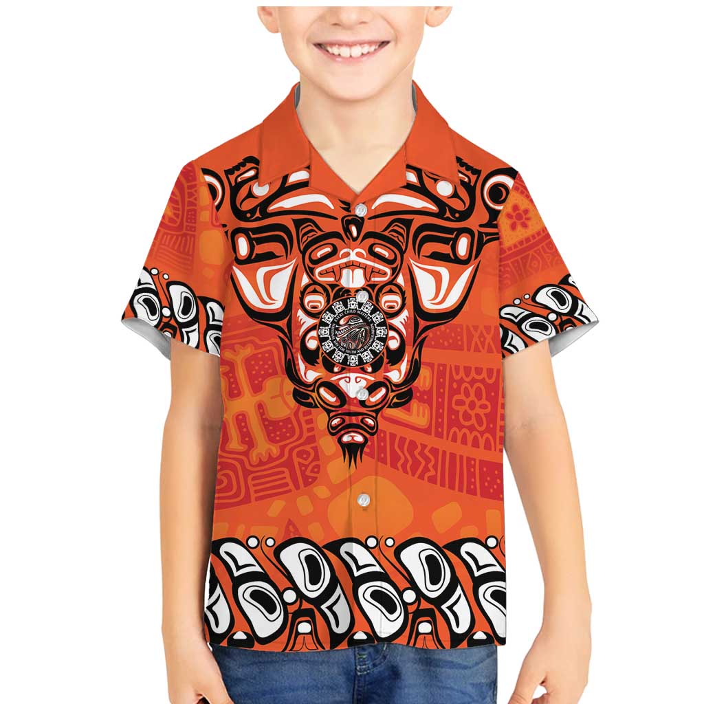 Awareness for Indigenous Orange Day Family Matching Mermaid Dress and Hawaiian Shirt Haida Spirit Animals - Wonder Print Shop