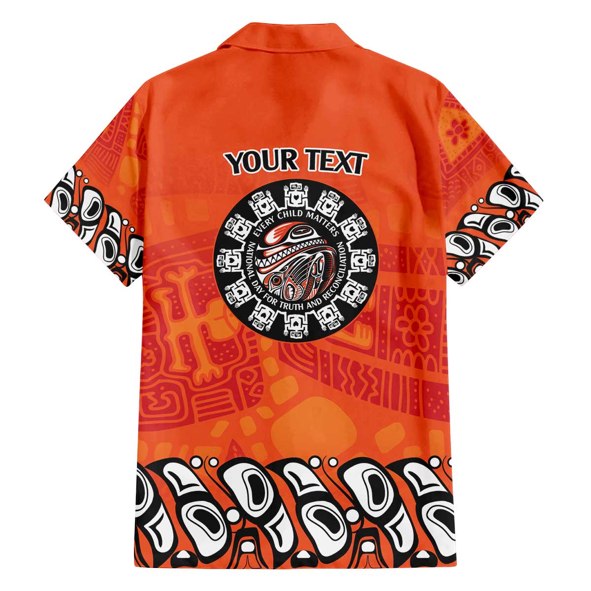 Awareness for Indigenous Orange Day Family Matching Off The Shoulder Long Sleeve Dress and Hawaiian Shirt Haida Spirit Animals - Wonder Print Shop