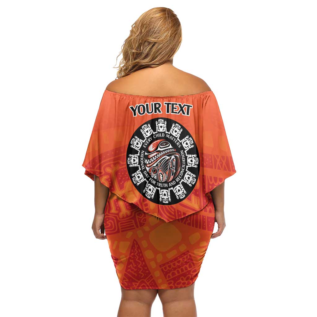 Awareness for Indigenous Orange Day Family Matching Off Shoulder Short Dress and Hawaiian Shirt Haida Spirit Animals - Wonder Print Shop