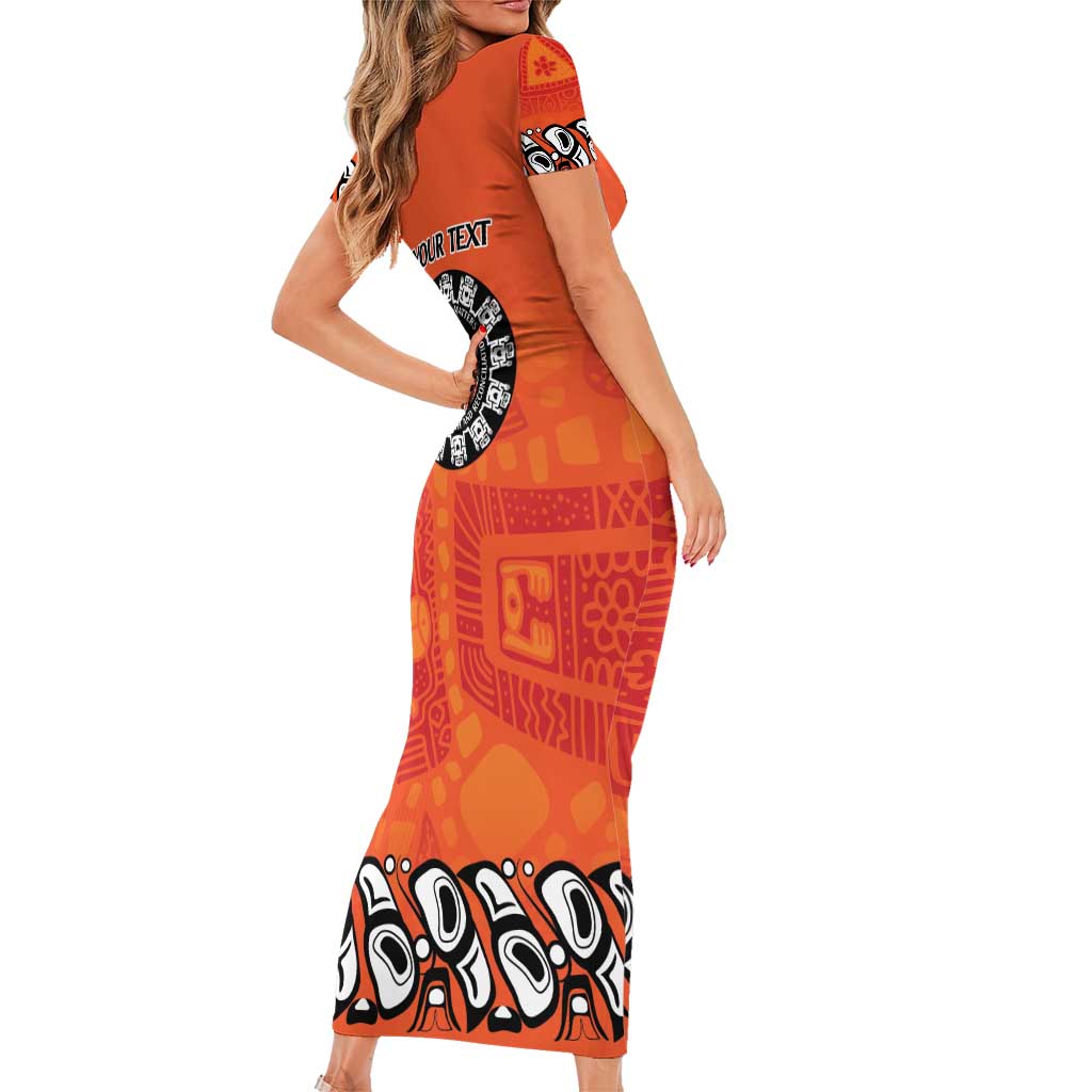Awareness for Indigenous Orange Day Family Matching Short Sleeve Bodycon Dress and Hawaiian Shirt Haida Spirit Animals - Wonder Print Shop
