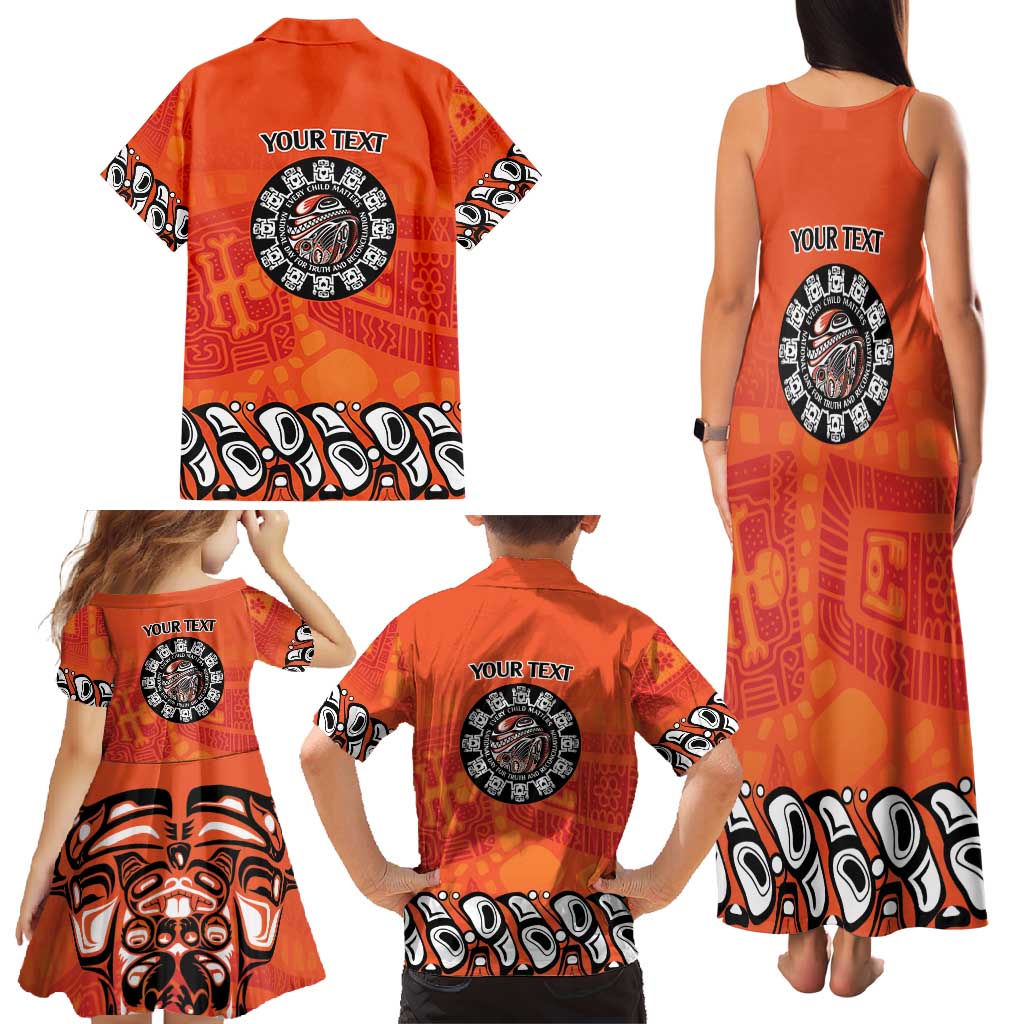Awareness for Indigenous Orange Day Family Matching Tank Maxi Dress and Hawaiian Shirt Haida Spirit Animals - Wonder Print Shop