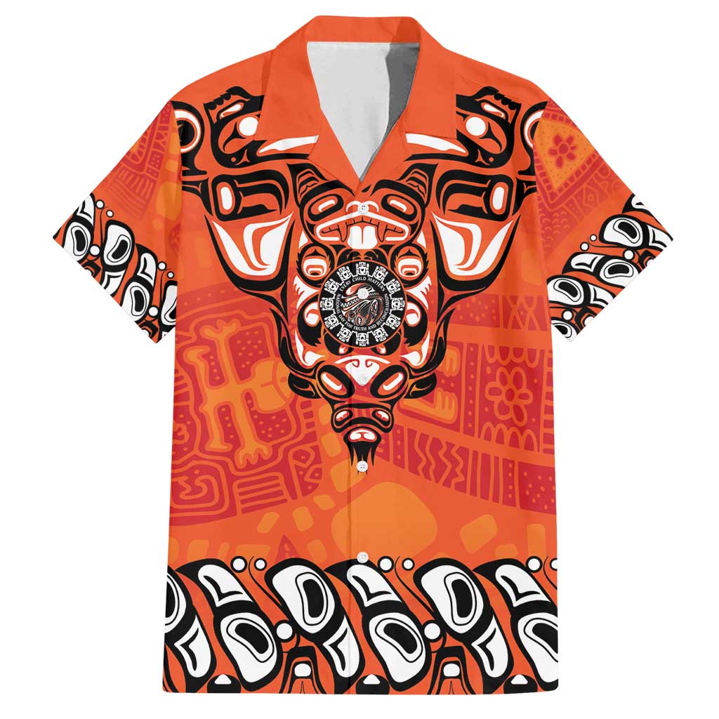 Awareness for Indigenous Orange Day Family Matching Tank Maxi Dress and Hawaiian Shirt Haida Spirit Animals - Wonder Print Shop