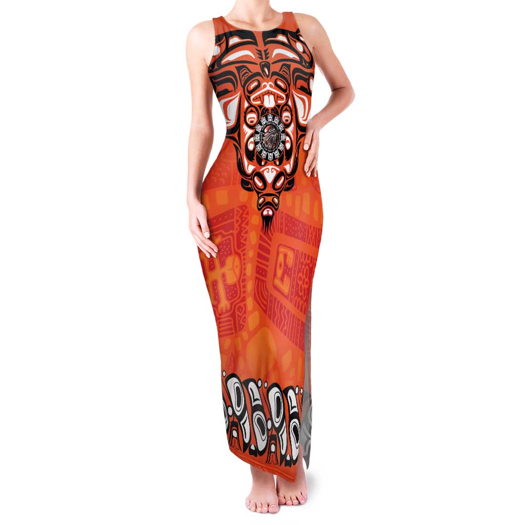 Awareness for Indigenous Orange Day Family Matching Tank Maxi Dress and Hawaiian Shirt Haida Spirit Animals - Wonder Print Shop