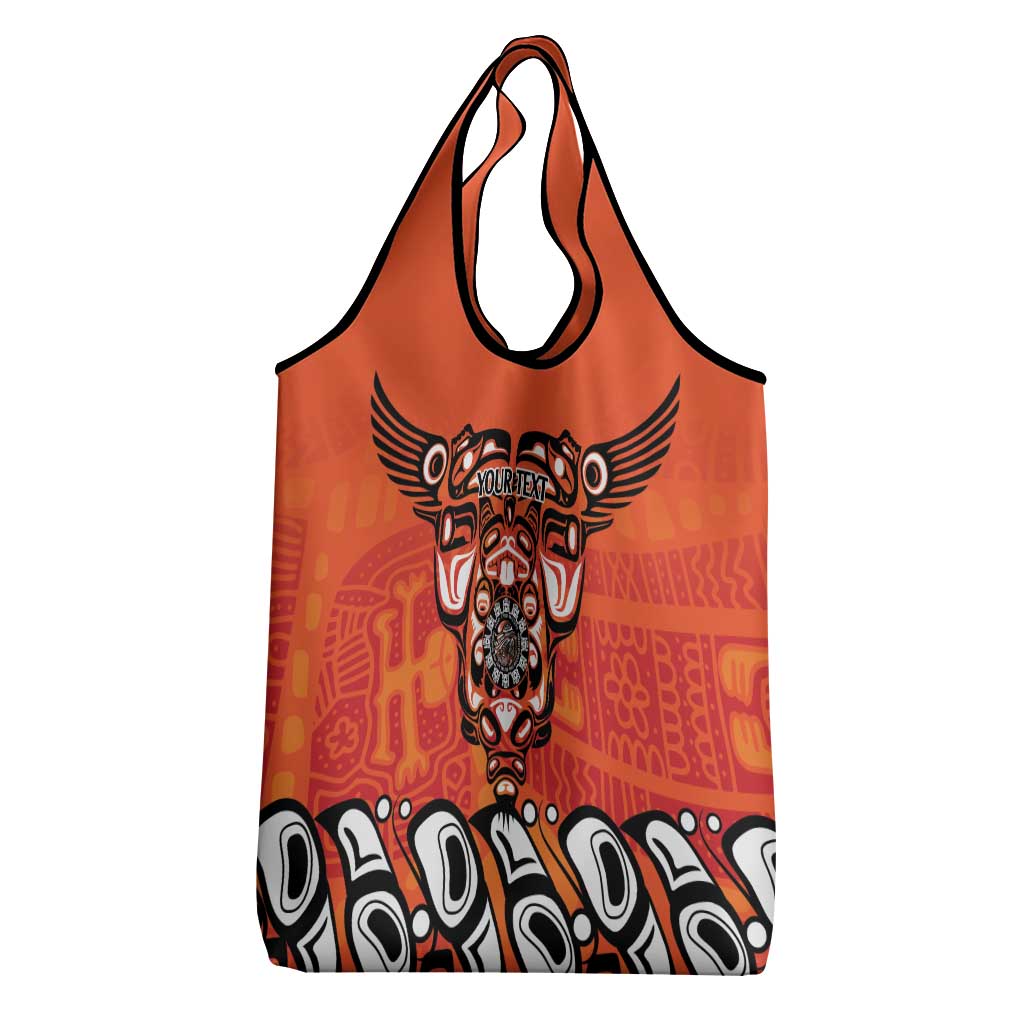Awareness for Indigenous Orange Day Grocery Bag Haida Spirit Animals - Wonder Print Shop