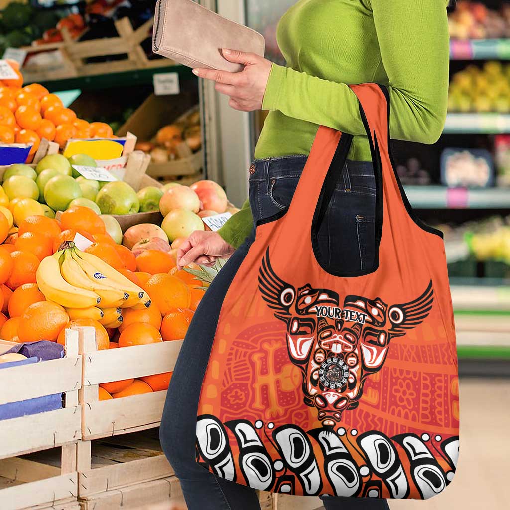 Awareness for Indigenous Orange Day Grocery Bag Haida Spirit Animals - Wonder Print Shop