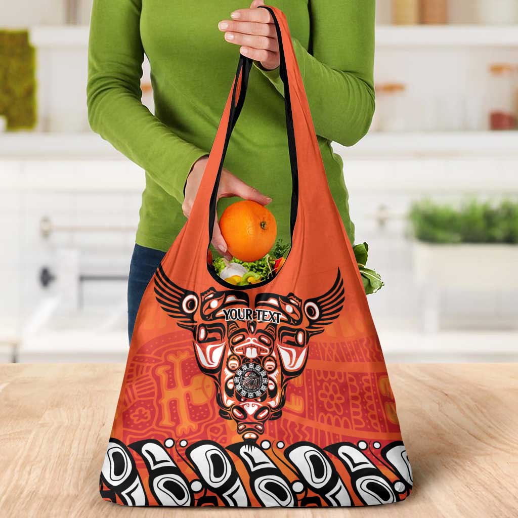 Awareness for Indigenous Orange Day Grocery Bag Haida Spirit Animals - Wonder Print Shop
