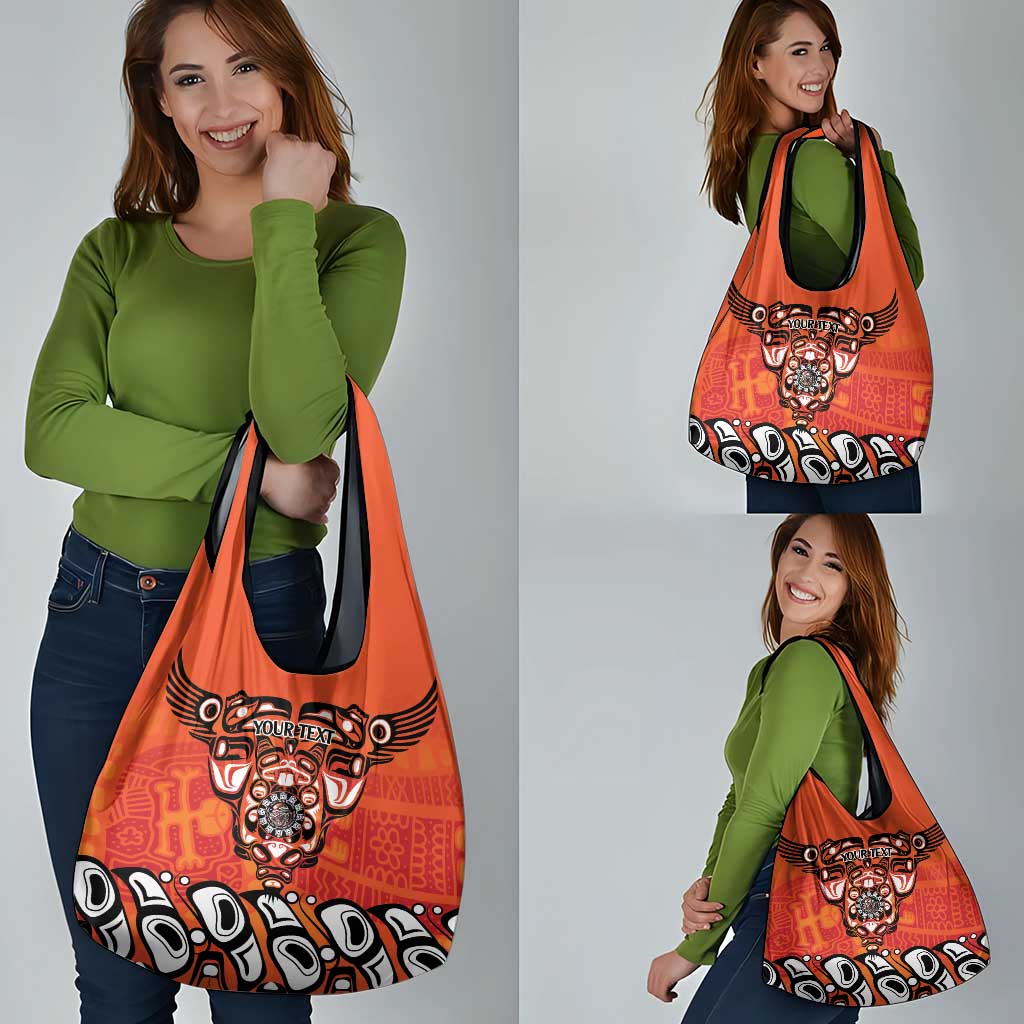 Awareness for Indigenous Orange Day Grocery Bag Haida Spirit Animals - Wonder Print Shop