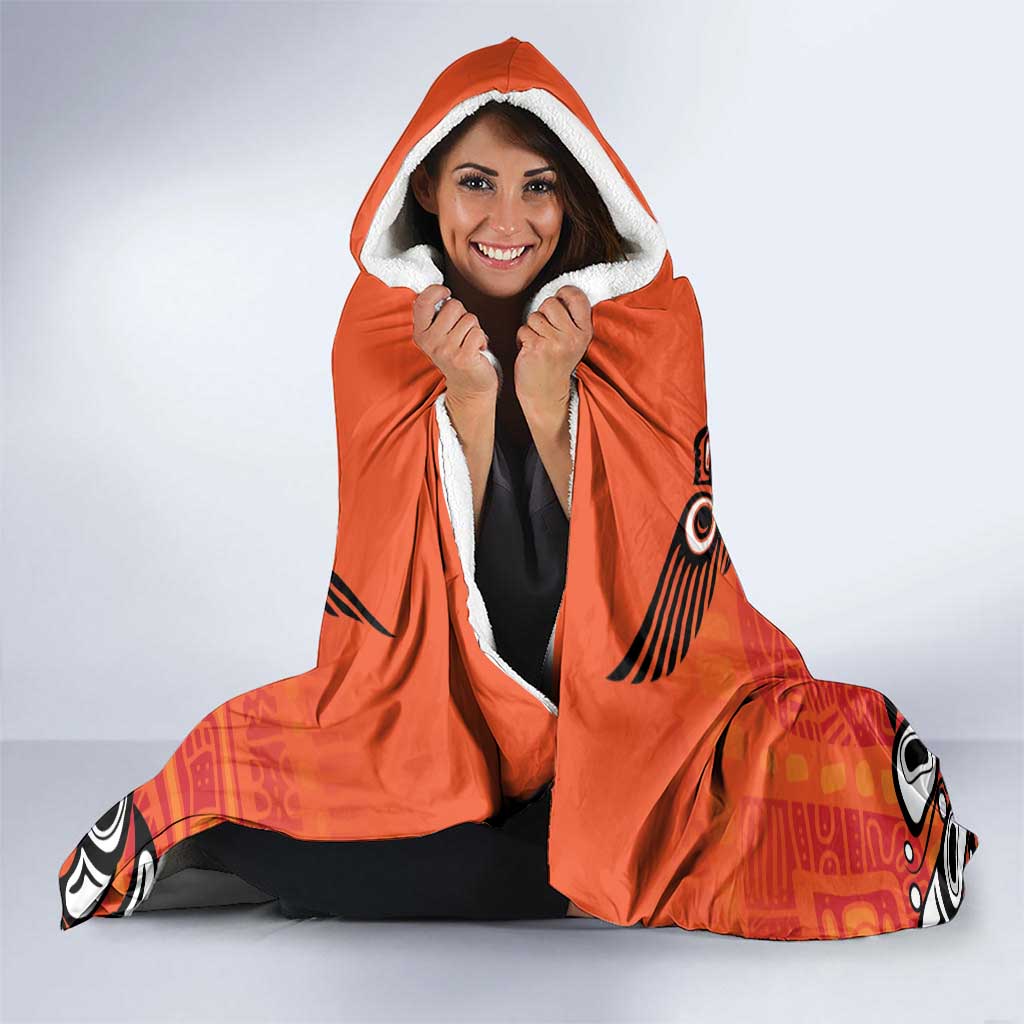 Awareness for Indigenous Orange Day Hooded Blanket Haida Spirit Animals - Wonder Print Shop