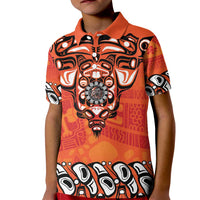 Awareness for Indigenous Orange Day Kid Polo Shirt Haida Spirit Animals - Wonder Print Shop