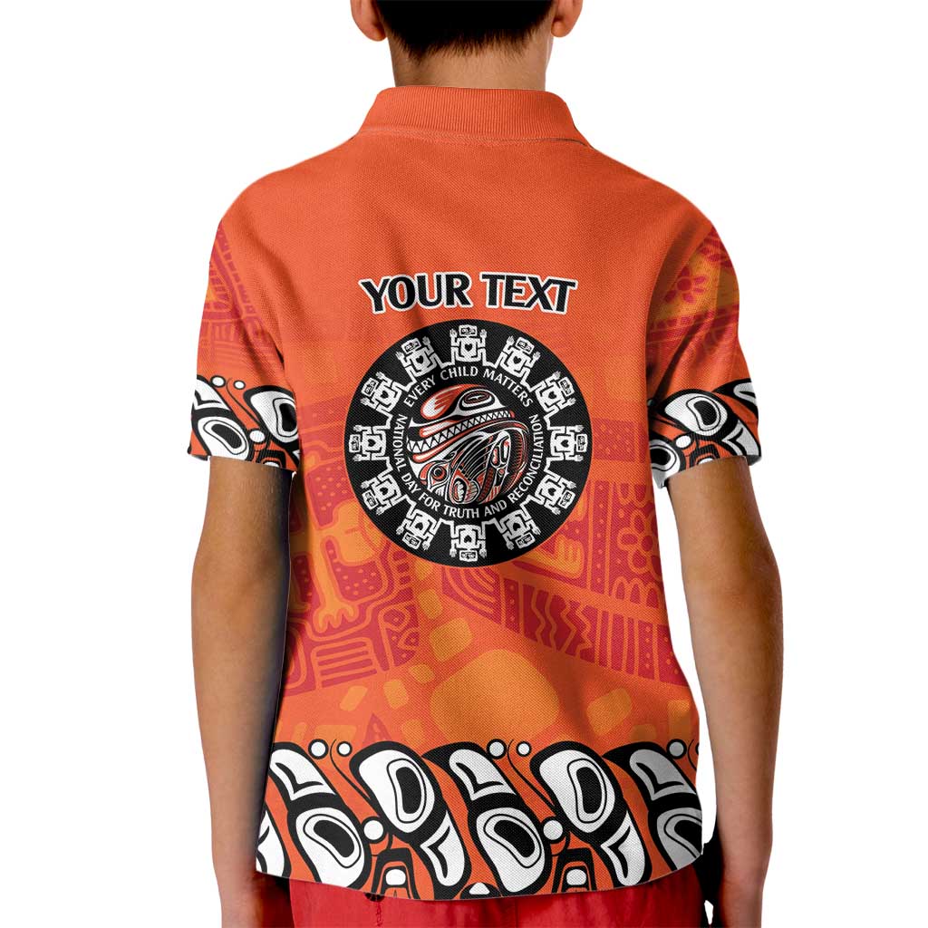 Awareness for Indigenous Orange Day Kid Polo Shirt Haida Spirit Animals - Wonder Print Shop